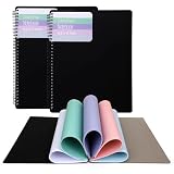 Spiral Notebook with Colored Paper, College Ruled, Subject Notebooks with Colored Lined College Ruled Colored Paper - 8.5 x 11” - Premium Colored Paper Notebook - Perforated - 100 Sheets - 3 Pack