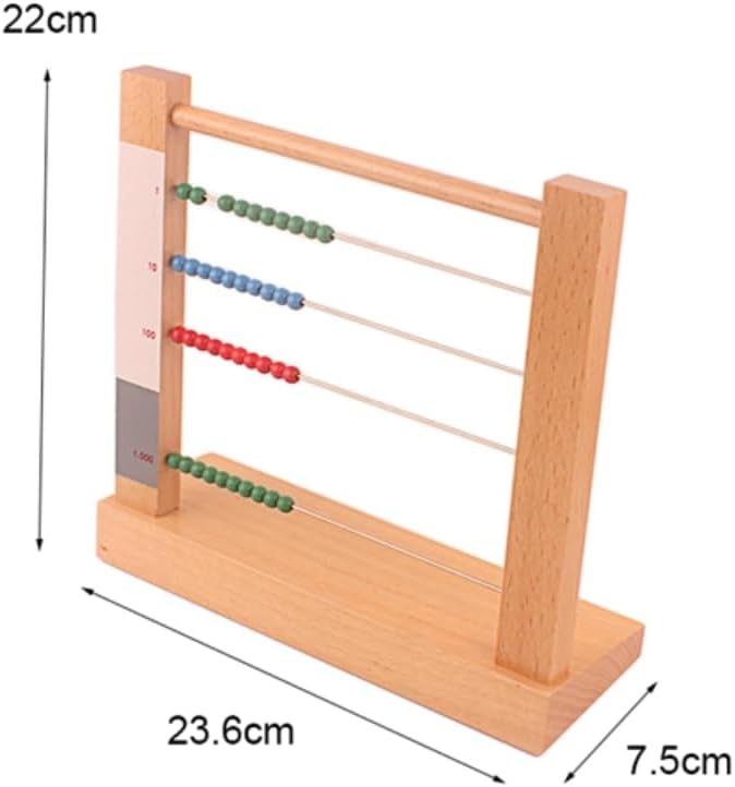 Montessori Wood Calculation Frame Toys Flat Bead Frame for Multiplication Exercises Baby Beads Math Educational Toy Math Learn Operational Teaching Aids (5)