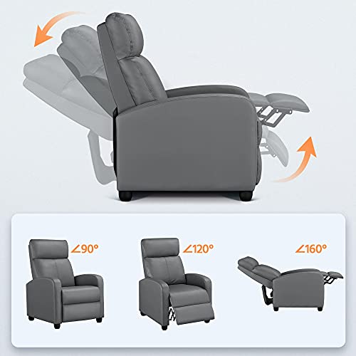Yaheetech Relaxsessel Fernsehsessel Ruhesessel mit Liege-Funktion und Verstellbarer Beinablage Recliner Einzelsofa Kunstleder – Bild 6