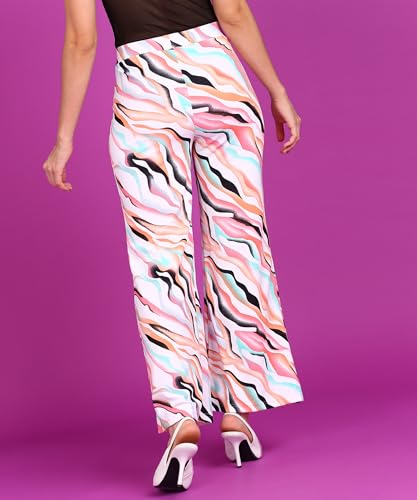 Image of POPWINGS Casual High-Waist Flared Trouser for Women | High-Rise Trouser Pant for Women | Flared Trousers for Women Formal Office Wear