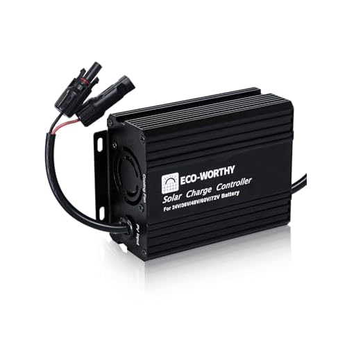ECO-WORTHY 12A Boost MPPT Solar Charge Controller Solar Panel Regulator for 48V/60V/72V Lead-Acid, LiFePO4, Gel, Flooded Batteries .etc in Golf Cart Electric Vehicles and Solar System