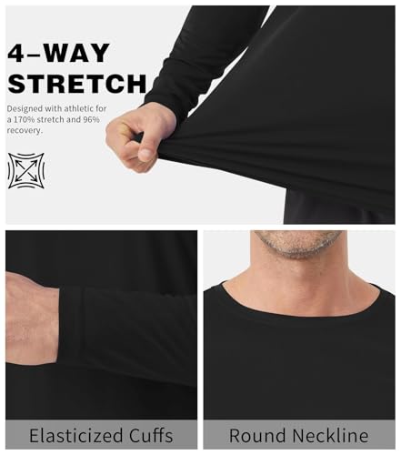 Image of Mens Tall Rash Guard Long Sleeve T Shirts-UPF 50+ Sun Protection Swim Tee