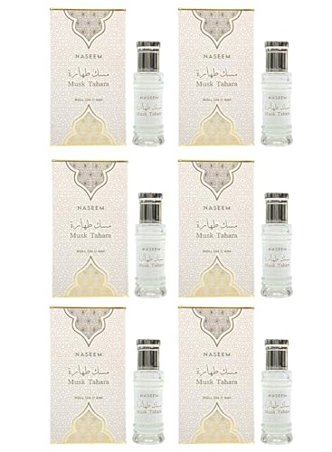 NASEEM Musk Tahara White Roll On Perfume Oil 6ml (Pack of 6)...