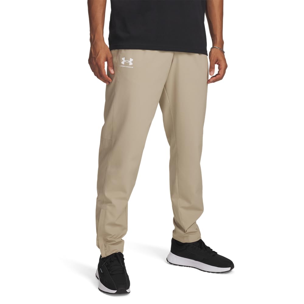 Under Armour Men's Rival Woven Tracksuit Bottoms Beige Medium