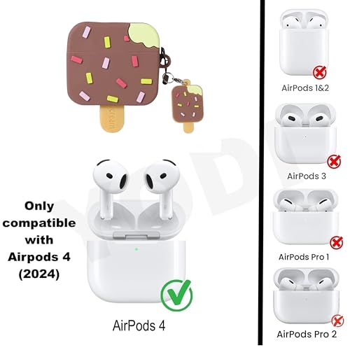Image of YODI Case Cover for Airpods Pro|Pro 2|Airpods Pro 3|Airpods 4 Pouch, Silicone Cases with Cleaner Kit 360 Drop Protection,Shock-Resistant (ICE Brown, Airpods 4)