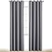 Yakamok Room Darkening Gray Blackout Curtains 84 Inch Long Light Blocking Thermal Insulated Window Treatment Grommet Drapes for Bedroom Living Room, 52W x 84L, Grey Curtains, 2 Panels