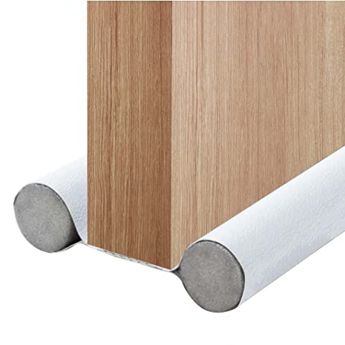 Boudin de Porte Isolant, Protège des Courants D'air et Des Insectes, Le Joint de Porte Garde le Chaud et le Froid (Blanc sur les deux faces) Cover