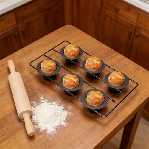 Sartén para popover de 6 cavidades profundas moldes para magdalenas 7