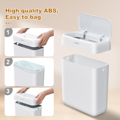 Set 2 Canecas de Basura con Tapa para Baño, Blanca miniatura 5