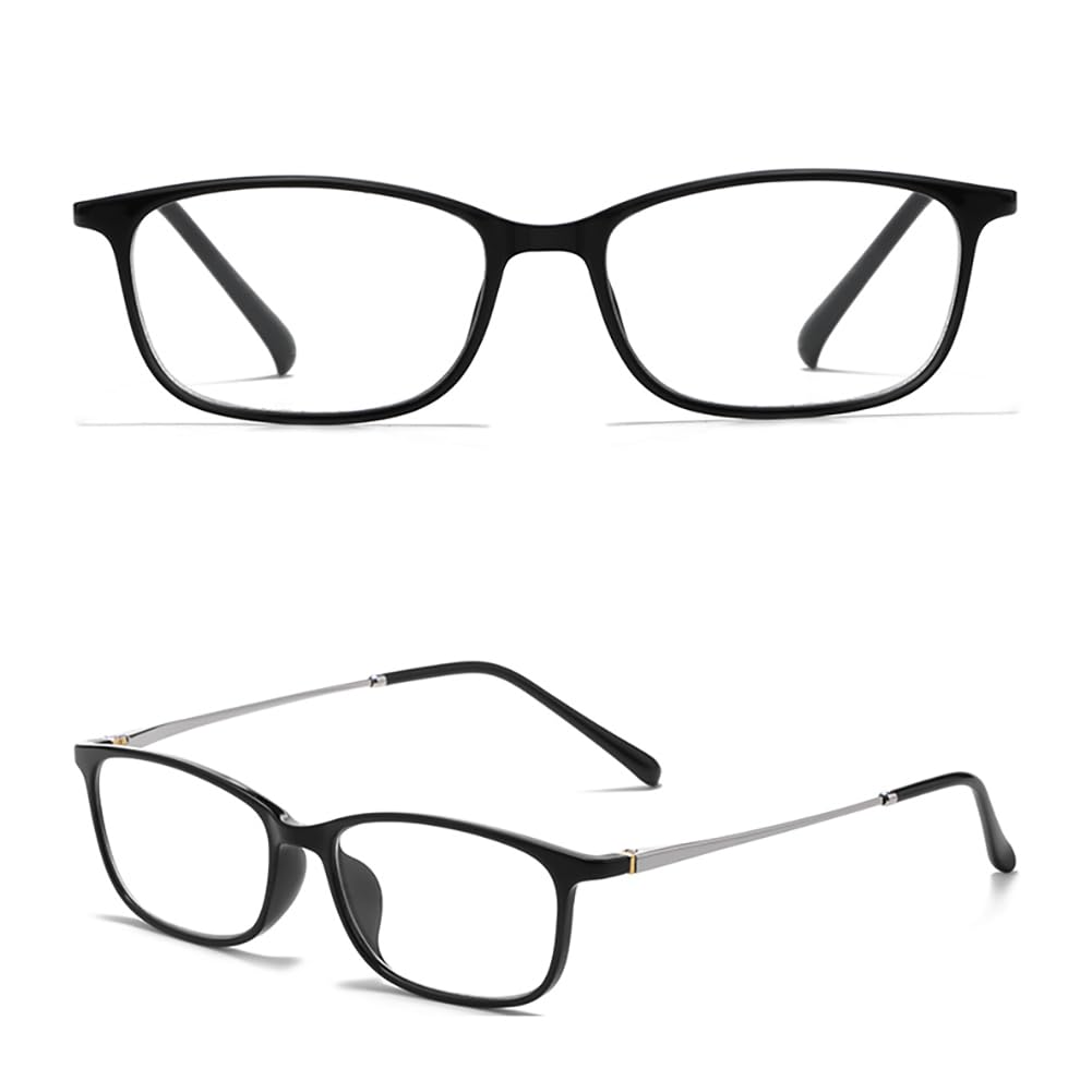 JIETIAN Herren Business Anti-Blaulicht-Computerlesegerät, HD Asphärische Harzgläser Anti-Ermüdungsbrille Refraktion +1.0 bis +3.0,Schwarz,+2.5