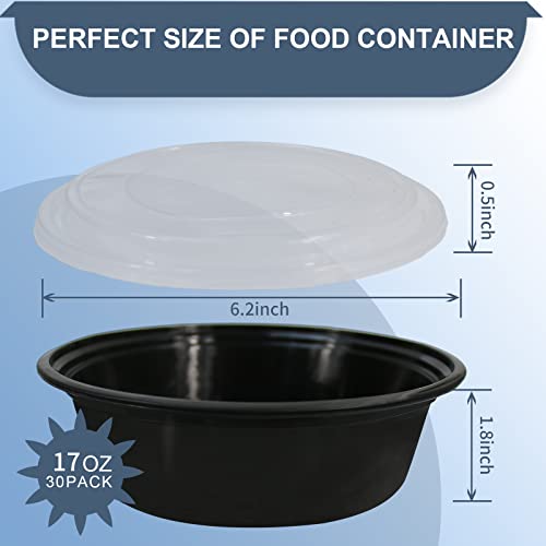 Dodheg 30 Pcs Meal Prep Bowls, Plastic Food Containers With Lids, Food Prep Containers, For Bento Salad Etc, 17 Ounce. #TOP2