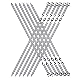 【NEW-2022】Large Metal Skewers For Grilling Shish Kebab Skewers 22 inch Skewers For Kabobs Flat...