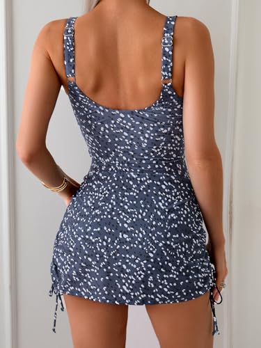 Eomenie Women's One Piece Swimdress Swimsuit with Drawstring Tummy Control Bathing Suits Push Up Swim Dresses with Bottom - Image 4