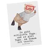 Mr. & Mrs. Panda Postkarte Bär Tauchen - Geschenk, Postkarten, Schnorcheln, Ansichtskarte, Diving, bildkarte, Grußkarte, Tauchgang, Dive, Fotokarte, Tauchschule