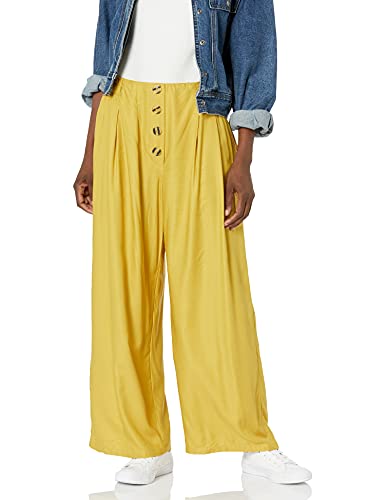 Angie Women's Twill Pants with Faux Button Front