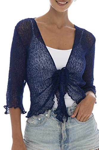 Image of Back From Bali Womens Sheer Shrug Cardigan Lightweight Knit