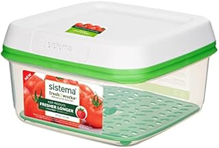 Sistema FreshWorks Food Storage Container | 2.6 L | Airtight Fridge Food Box with Lid | Keeps Food Fresher Longer | BPA-Free Plastic | 1 Count