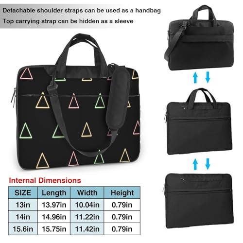 Sac ordinateur 15,6 pouces à motif triangles fluorescents housse rembourrée mixte