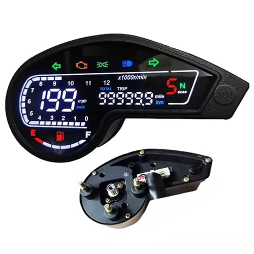 LINTECH Velocímetro Tablero Digital Para Motocicleta Italika Dm250 Dm200 Crossmax 200 220 250 Xeverus 150 Xr190L,Pantalla LED Con Marchas Impermeable...