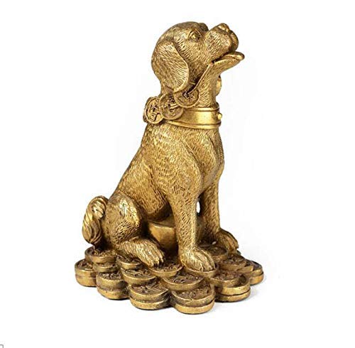 Chien Feng Shui en cuivre H3TF5J pour harmoniser l'énergie de votre salon