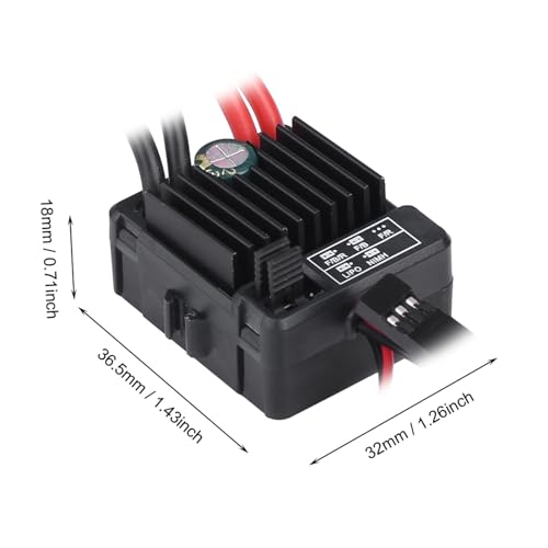 Pissente ESC Brossé Étanche 1060 60A avec Module de Condensateur Intégré pour Voiture RC Touring Buggy et Truggy