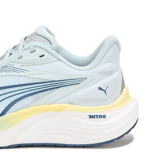 PUMA Women's Electrify Nitro Running Shoes, Sea Glass-Dark Indigo-Gray Echo, 8