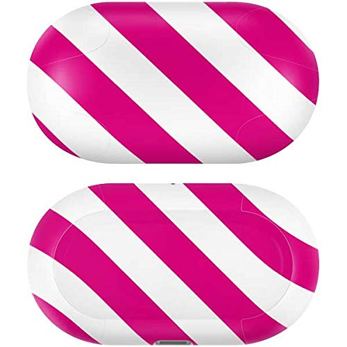 Skinit Decal Audio Skin Compatible with Galaxy Buds+ - Officially Licensed Skinit Originally Designed Pink and White Geometric Stripes Design