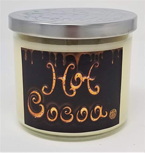 Hot Cocoa & Cream Candle ~3 Wick Scented Soy Wax 14.5Oz Candle ~ 80 Hour Burn Time ~ Aromatherapy Soy Candles ~ Made In Usa (14.5 Oz, White) #TOP16