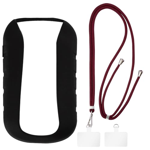 Funda compatible con Garmin eTrex Touch 25 + cordones universales para teléfono móvil, correa suave de silicona TPU para Garmin eTrex Touch 35 (2.6 pulgadas)