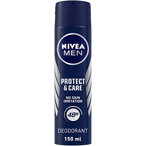 Image of Nivea Men Deodorant Spray, Protect & Care, No Skin Irritation & 48H Freshness, 150 Ml And Deodorant Spray, Fresh Ocean, 48H Long Lasting Freshness With Fresh Aqua Scent, 150 Ml, Pack Of 1