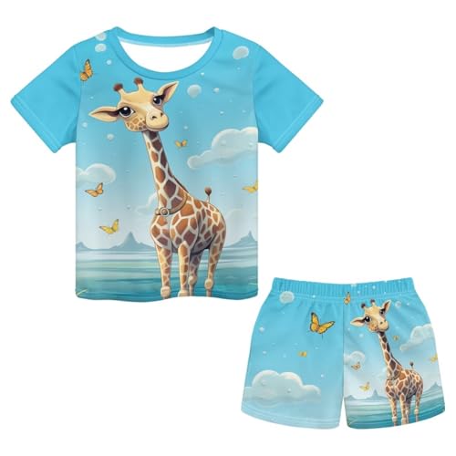 Upetstory Kids Summer Outfti for Girls Boys T-Shirt and Shorts Set Size 3-164