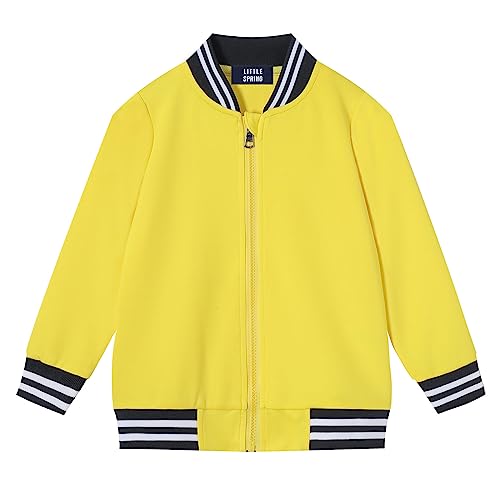 Image of LittleSpring Boys Girls Varsity Baseball Jacket Zip Up Bomber Jacket Thin 2-10Years