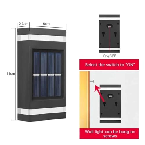Lámpara solar de pared para iluminar fachadas oscuras sin cables 6