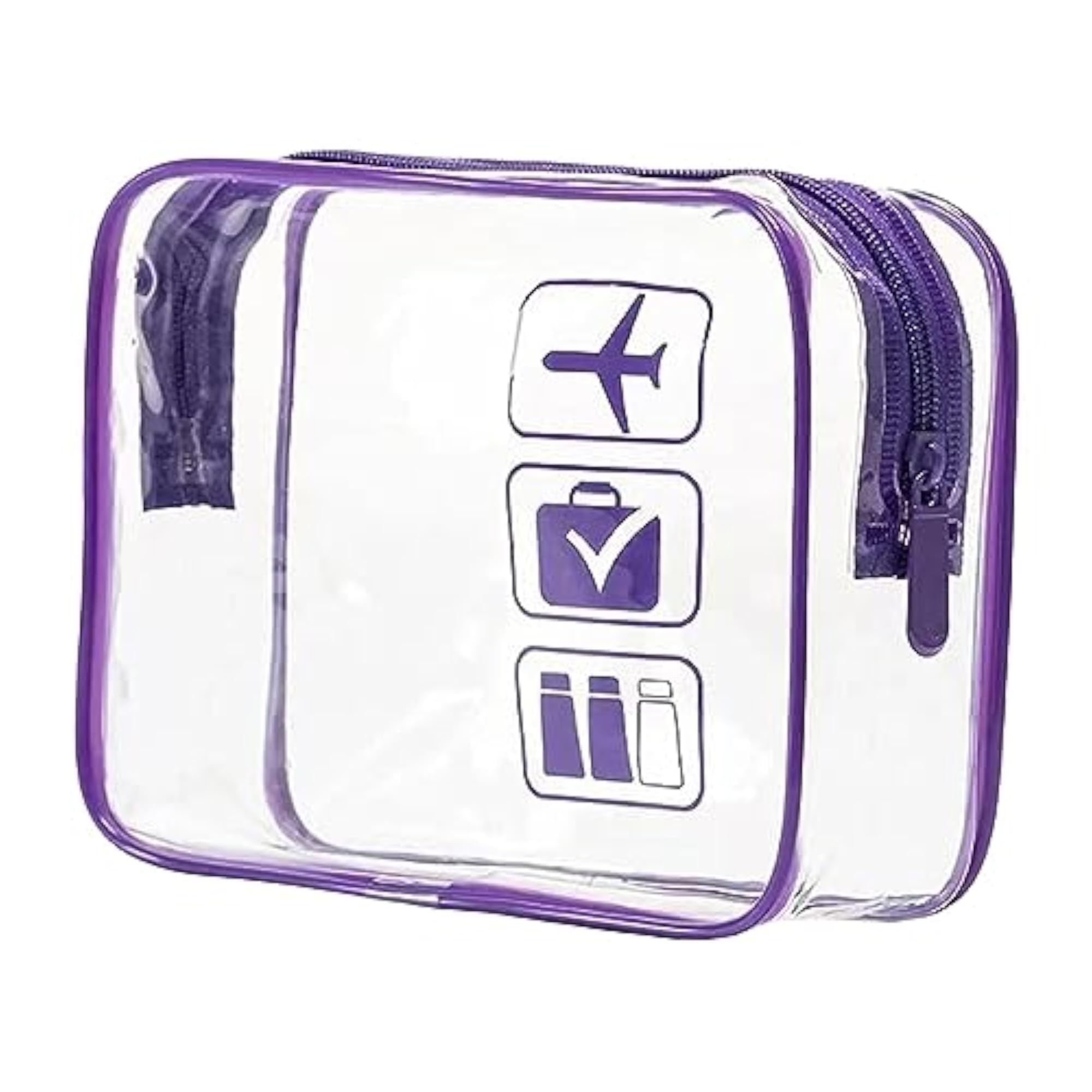 Clear Makeup Bag for Essentials, Traveling Bathroom Violet