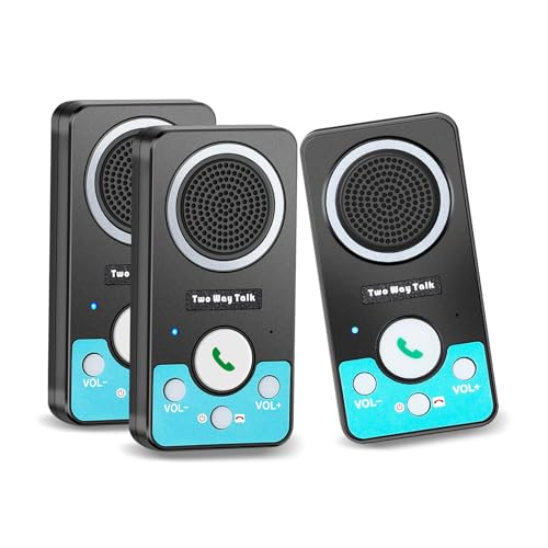 UHAXZ Intercoms Wireless for Home, Full Duplex 2 Way Intercom System, 1500ft Long Range Intercom with 8 Volume Levels, Rechargeable Battery & 4 Chime for Home Office & Business (3 Pack)