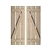 Ekena Millwork SHUBSZ Faux Wood Shutters (Per Pair) Rustic Spaced n-Batten w/Z-Board, 17 1/2"W x 66"H, Rough Sawn