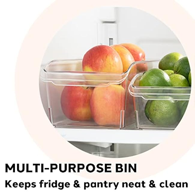 Fridge/Pantry Bin w/Fingergrip Handle (14.25 x 7.75 x 4.5) Set of 6