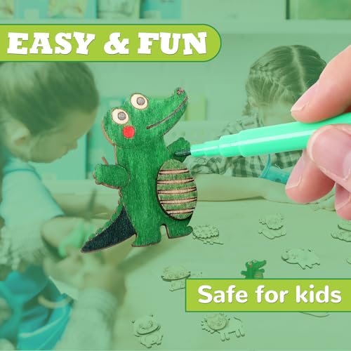 Gisgfim MM1756 36Pcs Wooden Magnet Painting Craft Kit Diy Wooden Magnets Coloring Arts Crafts thumb #3