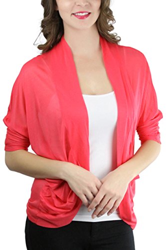 Image of ToBeInStyle Womens Open Front Casual Shrug Lightweight Layering Cardigan Sleeveless or Short Sleeve