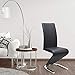 Giantex Set of 2 Modern Dining Chairs w/High Back, PU Leather Armless Chair for Home, Living Room, Bedroom, Leisure Chair w/U-Shaped Foot Padded Cushion, Black