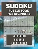  50 Medium Sudoku Puzzles For Beginners: Challenge Your Brain Book Train Mind Large Print Game