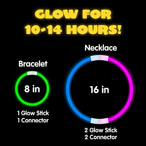 Joyin 15530 100 Pcs Glow Sticks Bulk 8 Inch Glowsticks, Glow Stick Bracelets Necklaces thumb #1