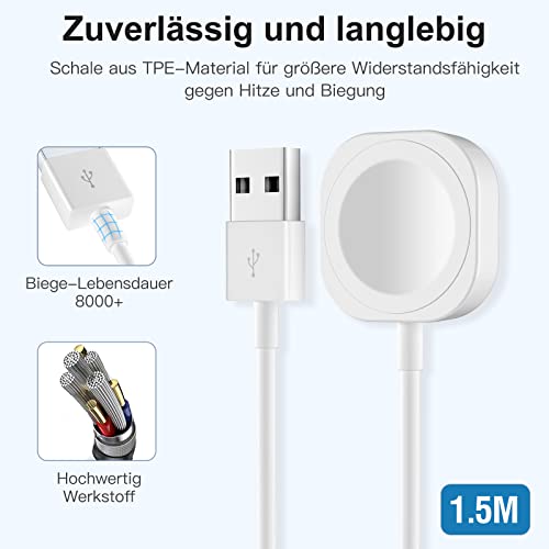 Apple Watch Ladegerät fuvoki 1,5M Ladekabel für alle Modelle