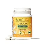 SunVit-D3 Vitamin D3 400IU with Added 600mg Calcium Lemon Tablets - Calcium and Vitamin D Tablets Support The Maintenance of Bone, Teeth, Muscle & Immune System - 56 Lemon Chewable Calcium Tablets