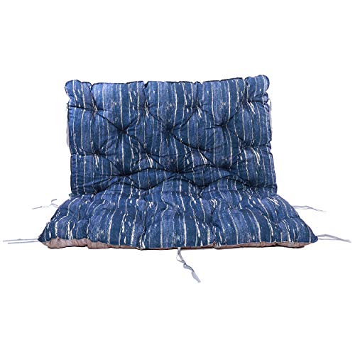 Ambientehome Cuscino per Pallet con Schienale, Stampa 3D, Supporto per europallet, Supporto Reversibile, Blu, 120 x 140 x 10 cm