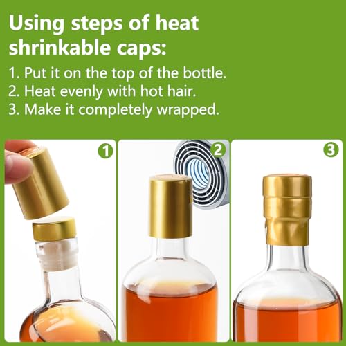 BPFY Glass Liquor Bottles with T-Top Caps and Heat Shrink Capsules, Empty Mini Vodka Bottles, Travel Shots Bottle for Wine, Alcohol, Whiskey, Beverages (3 oz 12 Pack) by BPFY - Image 5