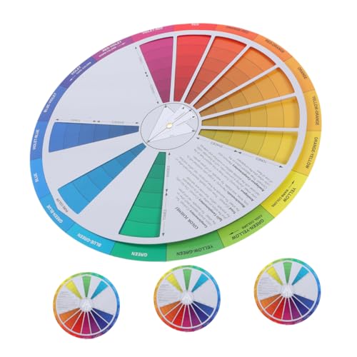 ERINGOGO 4pcs International Standard Color Card Gradient Wheel for Artists Rotatable Small Wheel for Painting Drawing