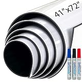 Office Aid Flexible Large Dry Erase White Board Roll, 41x72 Inch Removable Blank Laminated Marker Bo
