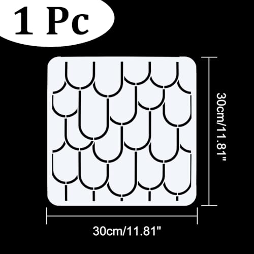 NBEADS 6 Styles Retro Tile Painting Stencils, 30x30cm Mid Century Modern DIY Art Craft Wall Stencils, White Floral Bird Sun - Image 2