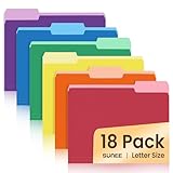 SUNEE File Folders, 18 Pack Manilla Folders 8.5 x 11, Colored Folder Office Organization Home School Folders for Documents Files Paper,6 Assorted Colors